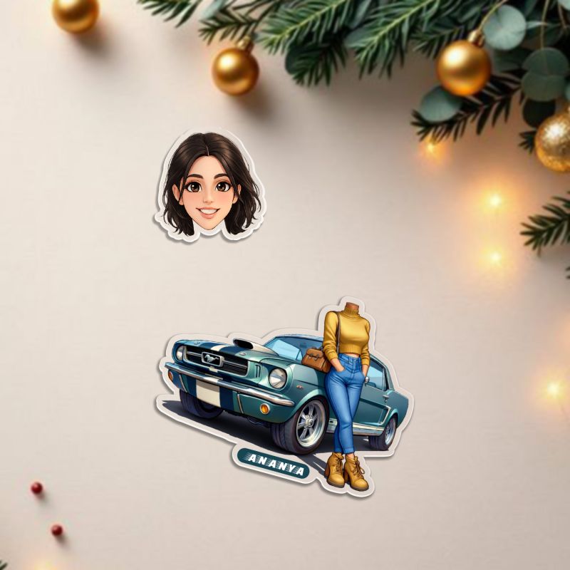 Personalized Bobblehead Caricature Car Dashboard Solar Accessories with Shaking Head Gift for Car Lover Birthday Gift for Sister & Bestie